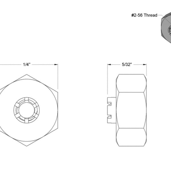 Second image of Flex-Top Locknut, 2-56 Thread Size (Pack of 10)