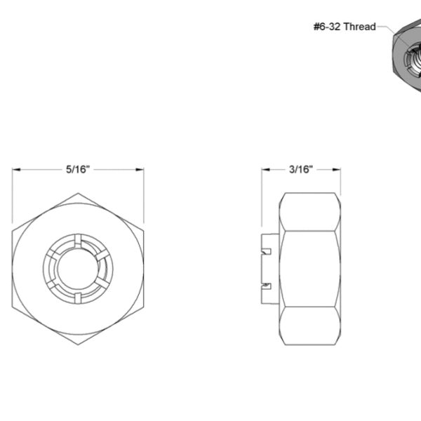 Second image of Flex-Top Locknut, 6-32 Thread Size (Pack of 10)