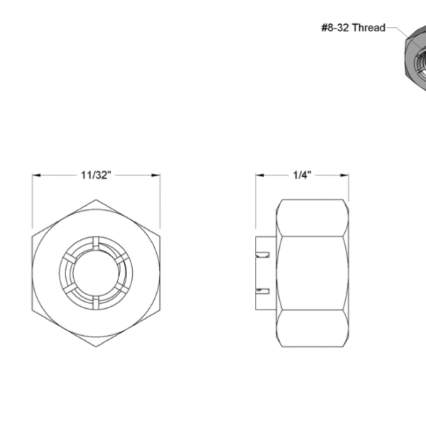 Second image of Flex-Top Locknut, 8-32 Thread Size (Pack of 10)