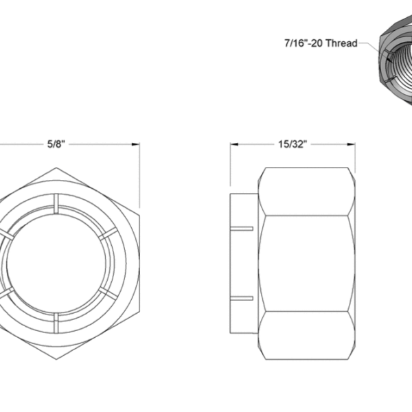 Second image of Flex-Top Locknut, 7/16 inch -20 Thread Size (Pack of 10)