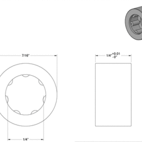 Second image of ¼ inch Shaft Diameter, ¼ Width, Needle- Roller Bearing