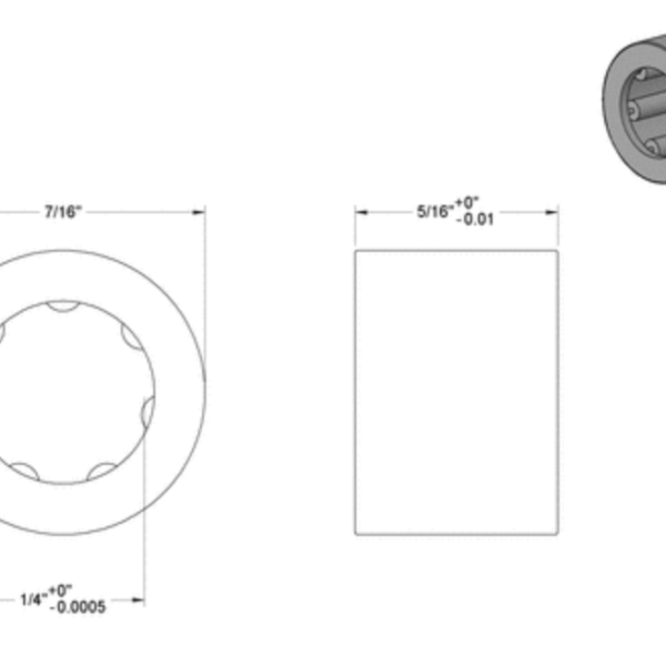 Second image of ¼ inch Shaft Diameter, Needle- Roller Bearing