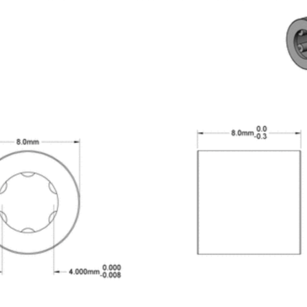 Second image of 4 mm Shaft Diameter, Needle- Roller Bearing