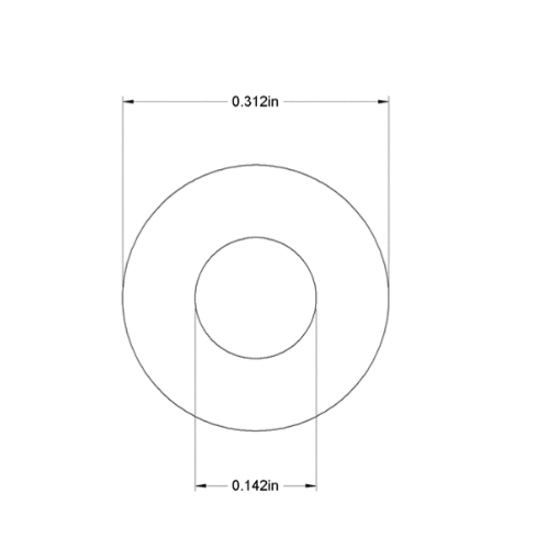 Second image of Nylon Plastic Washer, 6 Screw Size, 0.142 inch ID (Pack of 10)