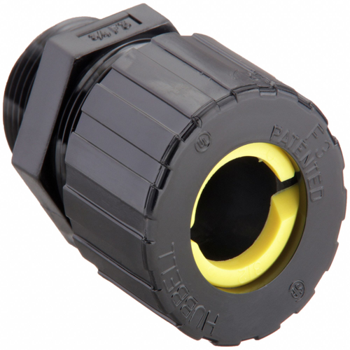 Liquid Tight Cord Connector: Nylon, 3/4 in MNPT, 0.63 in to 0.75 in, Black, 2 1/8 in Overall Lg